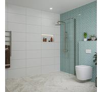 Fortifura Galeria Douche à l'italienne - 30x200cm - verre clair - Gunmetal SW797909/SW797907