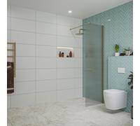 Fortifura Galeria Douche à l'italienne - 60x200cm - verre nervuré - Laiton brossé SW797950/SW797910