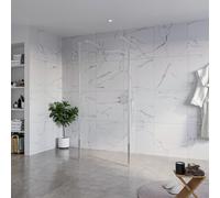 Fortifura Galeria Douche à l'italienne - 90x200cm - verre clair - anticalcaire - verre de sécurité 8mm - 2 parois latérales 30cm - avec bras muraux et profilés d'angle - Chrome SW927766 2x/SW797926/SW