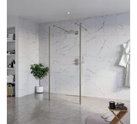 Fortifura Galeria Douche à l'italienne - 90x200cm - verre clair - anticalcaire - verre de sécurité 8mm - 2 parois latérales 40cm - avec bras muraux et profilés d'angle - Gunmetal SW927771 2x/SW797926/