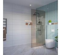 Fortifura Galeria Douche à l'italienne - verre fumé - 100x200cm - 8mm - nano - profilé encastrable invisible SW797940 SW1102415