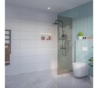 Fortifura Galeria Douche à l'italienne - verre fumé - 70x200cm - 8mm - nano - profilé encastrable invisible SW797941 SW1102415