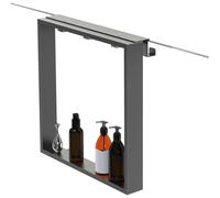 Fortifura Galeria étagère avec 4 crochets - pour paroi de douche - 50x50x6.5cm - gunmetal Z002gunmetal