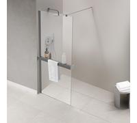 Fortifura Galeria Portant serviettes pour paroi de douche - coincer - à raccourcir - gunmetal brossé (anthracite) SW1212778