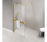 Fortifura Galeria Portant serviettes pour paroi de douche - coincer - à raccourcir - laiton brossé (doré) SW1212773