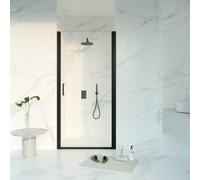 Fortifura Galeria Porte de douche - 90x200 - Profil - verre de sécurité - anti-calcaire - noir mat SW1122486