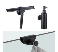 Fortifura kit d'accessoires - raclette à vitres - distributeur de savon - crochet pour serviette - noir mat SW1211581/SW1111567/SW1152335