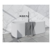 Fortifura Nebbio Ensemble combiné baignoire - mitigeur thermostatique - coude mural avec support de douchette - flexible de douche lisse - douchette sur barre - bec - gunmetal SW1183068 2x SW1183076 2