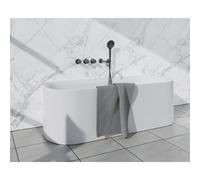 Fortifura Nebbio Ensemble combiné baignoire - mitigeur thermostatique - coude mural avec support de douchette - flexible de douche métallique - douchette ronde - bec - gunmetal SW1183068/2xSW1183076/2