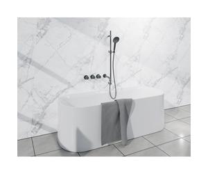 Fortifura Nebbio Ensemble combiné baignoire - robinet thermostatique - barre de glissement - coude mural intégré - flexible de douche lisse - douchette ronde - bec - gunmetal SW1183068 SW1111532 SW721