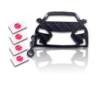 FORTILLO Porte-clés en fibre de carbone et autocollants du drapeau du Japon compatibles avec Lexus CT 2011-2022 (ZWA10), charbon