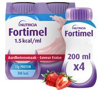 Fortimel 1.5kcal Arôme Fraise Complément Nutritionnel Dénutrition Bouteilles 4x200ml