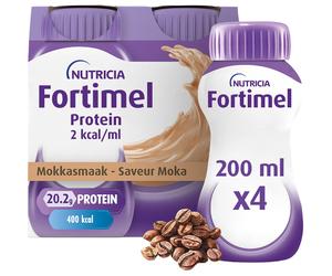 Fortimel Protein 2kcal Saveur Moka Complément Nutritionnel Dénutrition Bouteilles 4x200ml