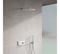 Fortis Blocco square Ensemble de douche avec mitigeur thermostatique, corps d'encastrement, douche de tête et set de douche, 50712THPC#SET1,