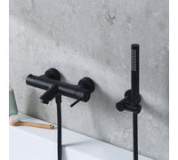 Fortis Ensemble pour baignoire avec robinetterie, douchette stick métallique, support de douchette et flexible de douche, 7811100MB+5318500MB+53162125MB+15504MB,