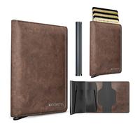 FORTIS Portefeuille fin pour homme - Protection RFID, portefeuille minimaliste pour homme avec porte-cartes - Portefeuille élégant pour la sécurité et la commodité - Poche avant et arrière - Peut