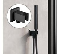 Fortis Raccord mural coudé avec support de douchette, métallique, carré, 5358001BB,