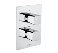 Fortis Thermostat pour 2 sorties, encastré, carré, AM691PC,