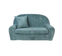 FORTISLINE Canapé Enfant Convertible avec Rallonge - Canapé Pliable en Velours Côtelé avec Coussins - Canapé Lit Enfant en Mousse - Housse Lavable - Certifié Oeko-TEX