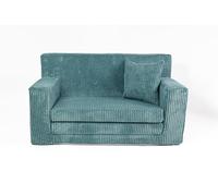 FORTISLINE Canapé enfant dépliable 83 x 47 x 43 cm Oeko-Tex - Canapé de jeu pour enfants 2 en 1 - Fonction lit - Canapé-lit en mousse - Velours côtelé - Plusieurs motifs (bleu)