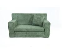 FORTISLINE - Canapé enfant dépliable 83x47x43cm Oeko-TEX - Canapé jeu pour enfants 2en1 - Canapé enfant à déplier avec fonction lit - Canapé-lit en mousse - Corduroy douillet - Plusieurs motifs (Vert