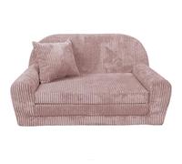 FORTISLINE - Canapé enfant Rosalia Mini - Mini canapé convertible en velours côtelé avec rallonge - Canapé-lit 78 x 45 x 40 cm - Canapé enfant certifié Oeko-Tex - Avec coussins - Disponible en 7