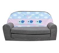 FORTISLINE Canapé pliable pour enfant Mini Birds Housse amovible Canapé de jeu Canapé douillet Canapé de nuit