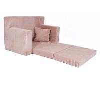 FORTISLINE Canapé pour enfant, dépliable, en velours côtelé, 83 x 47 x 43 cm, avec surface de couchage de 112 cm, canapé pour chambre d'enfant, avec coussin, housse amovible et lavable, certifié