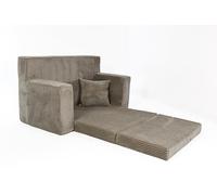 FORTISLINE Canapé pour enfant, dépliable, en velours côtelé, 83 x 47 x 43 cm, avec surface de couchage de 112 cm, canapé pour chambre d'enfant, avec coussin, housse amovible et lavable, certifié