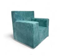 FORTISLINE Fauteuil pour enfant 51 x 47 x 34 cm Oeko-TEX - Fauteuil de jeu pour enfant - Chambre d'enfant - Fauteuil en mousse - Velours côtelé - Plusieurs motifs (turquoise)