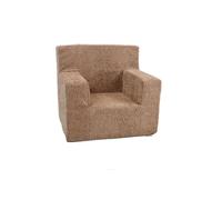 FORTISLINE Fauteuil pour enfant 51 x 47 x 34 cm Oeko-TEX - Fauteuil de jeu pour enfant - Chambre d'enfant - Fauteuil en mousse - Tissu peluche - Plusieurs motifs (marron poudré)
