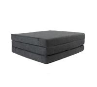 FORTISLINE - Gris Matelas Pliant 195x60x9 cm - Matelas Pliable en 3 Parties - Paillasse d’appoint H2 - couchette de Camping Pliable - Lit de Camping - Housse Lavable - couchette Pliant Adulte
