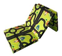 FORTISLINE Matelas d'appoint Pliant lit d'appoint lit d'invité futon Pouf 195x80x9 cm avec Motif Circuit Voiture