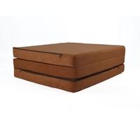 FORTISLINE Matelas d'appoint Pliant lit d'appoint lit d'invité futon Pouf 195x80x9 cm Couleur Brun