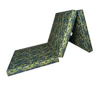 FORTISLINE - Matelas pliant 195 x 60 x 9 cm - Matelas pliable en 3 parties - Matelas d'invité H2 - Lit de camping pliable - Lit de camping - Housse lavable - Adulte pliable - Matelas de voyage -