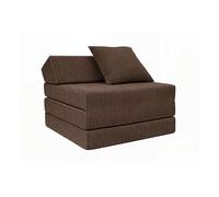 FORTISLINE Matelas pliant 200 x 70 x 10 cm avec tête de lit et coussin - Lit d'appoint pliable pour chambre d'enfant et camping - Matelas en mousse - Matelas pliable portable - Matelas pliable en