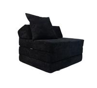 FORTISLINE Matelas pliant 200 x 70 x 10 cm avec tête de lit et coussin - Lit d'appoint pliable pour chambre d'enfant et de camping - Matelas en mousse - Matelas pliable portable - Matelas pliable en