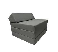 FORTISLINE Matelas pliant, 200 x 70 x 10 cm, en 3 parties, pour invité, camping, avec housse extérieure imperméable, matelas cubique, lit d'appoint, matelas de caravane, gris foncé