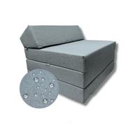 FORTISLINE Matelas pliant, 200 x 70 x 10 cm, en 3 parties, pour invité, camping, avec housse extérieure imperméable, cubique, lit d'invité, matelas de caravane, gris
