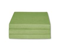 FORTISLINE Matelas Pliant 3 Parties 195 x 60 x 9 cm, Vert Clair - Matelas d’appoint Pliable pour invité, Voyage et Camping, Housse Lavable