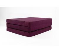 FORTISLINE Matelas Pliant 3 Parties 195 x 60 x 9 cm, Violet - Matelas d’appoint Pliable pour invité, Voyage et Camping, Housse Lavable