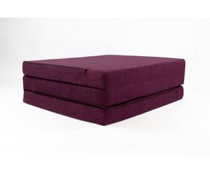 FORTISLINE Matelas Pliant 3 Parties 195 x 60 x 9 cm, Violet - Matelas d’appoint Pliable pour invité, Voyage et Camping, Housse Lavable