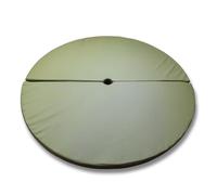 FORTISLINE Tapis de pole dance vert olive, tapis de protection, tapis de chute, tapis de danse 2 pièces, entraînement Ø 120 x 10 cm, tige de fitness antidérapante et peu encombrante, protection