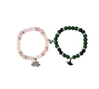 Fortivae Bracelets Assortis pour Couples Amitié, 2 Bracelets Magnétiques Sorcière et Princesse avec Breloques, Bijoux Personnalisés pour Les Fans, les Amis et les Amoureux