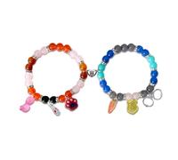 Fortivae Bracelets Assortis pour Couples Meilleurs Amis Amitié, 2 Bracelets Magnétiques avec Breloques, Bracelets Personnalisés avec Personnages de Dessins Animés Cadeaux pour Fans, Amis et Amoureux