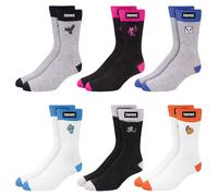 FORTNITE Amusant : lot de 6 paires de chaussettes hautes pour garçons et adolescents - Design de jeu vibrant, ajustement confortable, matériaux durables, Noyau, 8-13 Years