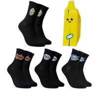 Fortnite Chaussettes Garçon Ado Homme, Lot de 4 Paires Chaussettes Fantaisie Gaming, Cadeau Original, Sport École Décontracté (41/45 EU, Noir)