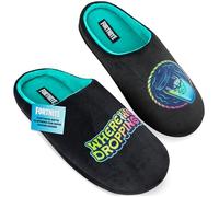 Fortnite Chaussons Garçon et Ado EU 32-42, Polaire Pantoufle Enfant, Cosy Gaming Merchandise, Idée Cadeau pour Gamer (41/42 EU, Noir)