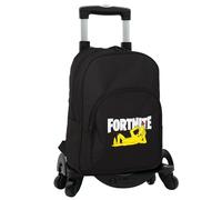 Fortnite Crazy Banana Sac à dos scolaire adaptable + chariot Toybags avec 4 roues rotatives, unisexe, pour enfants, noir, grand format, Noir, Grande