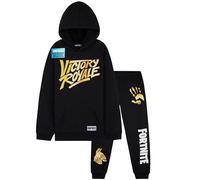 Fortnite Ensemble Jogging Garçon Ado avec Sweat à Capuche et Pantalon, Tenue de Sport Enfant Chaude, Idée Cadeau Gaming (15-16 Ans, Noir/Jaune)